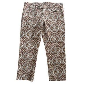 NWT Anthropologie Idra Brown Motif Cropped Pants